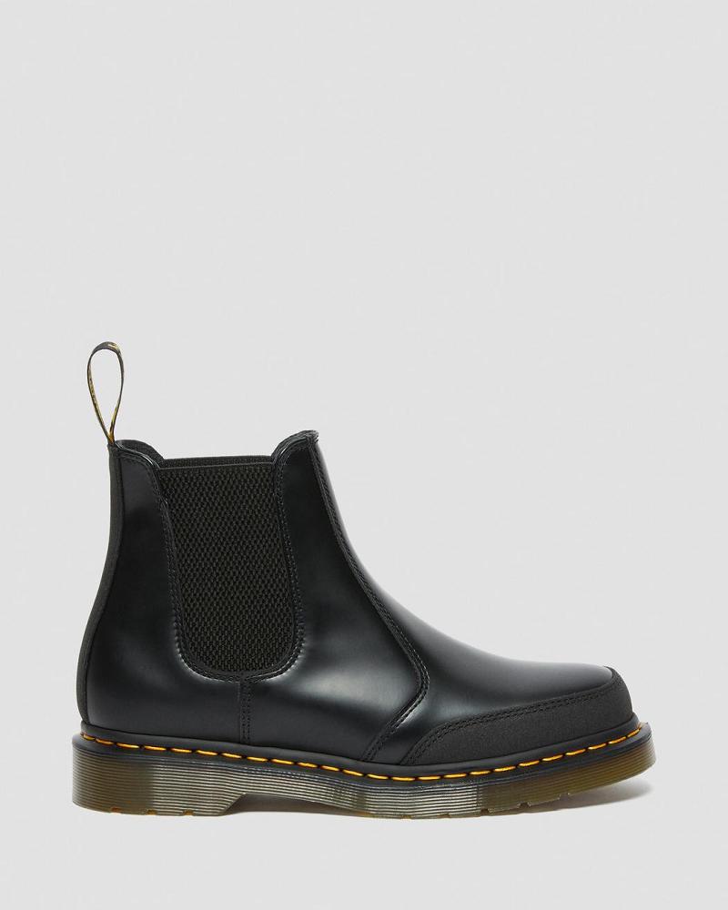 Black Women's Dr Martens 2976 Guard Panel Leather Chelsea Boots | CA 106AHK